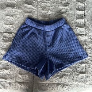 Aerie Waffle Knit Shorts; Size X-Small; in blue